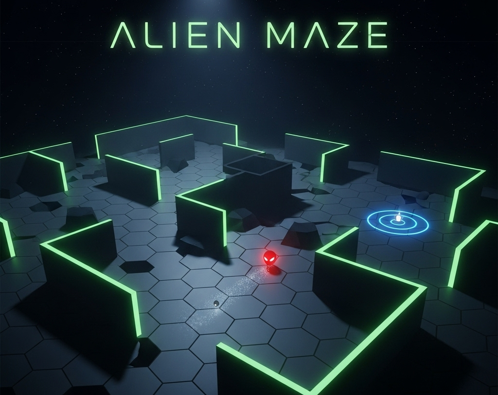 Alien Maze - hexagonal maze survival game screenshot