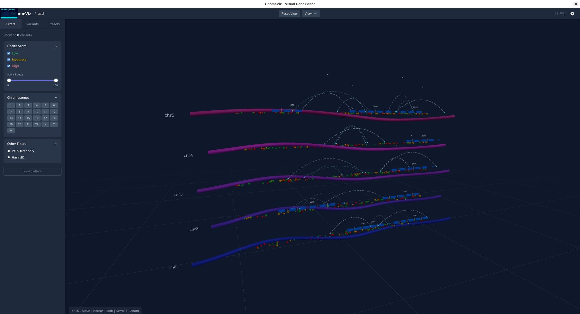 GnomeViz — 3D visualization of chromosomes and genetic variants