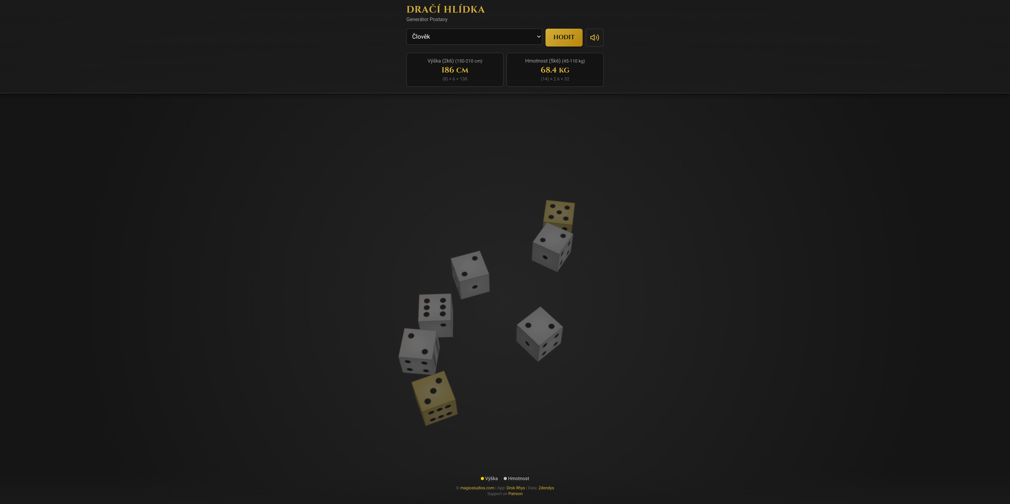 Kalkulátor tvorby postav